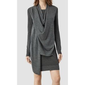ALL SAINTS Gray Knit Drina Dress